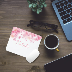 Aquarell-Blumen-Rosa-Mauspad Mousepad