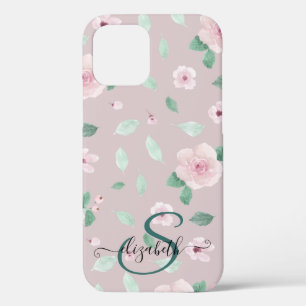 Aquarell Blumen Rose Gold Monogramm Case-Mate iPhone Hülle