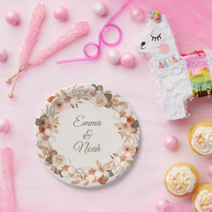 Aquarell-Blumen-Rund-Dinner-Teller Pappteller