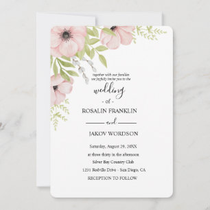 Aquarell Blumen rustikale Hochzeit Einladung