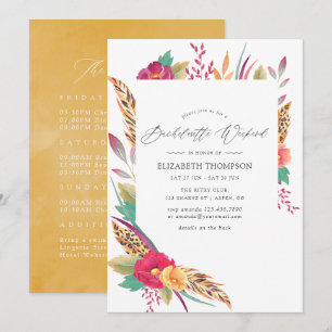 Aquarell-Blumen-Safari-Junggesellinnenabschied-Woc Einladung