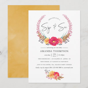 Aquarell-Blumen-Safari-Sip-and-See-Einladung Einladung