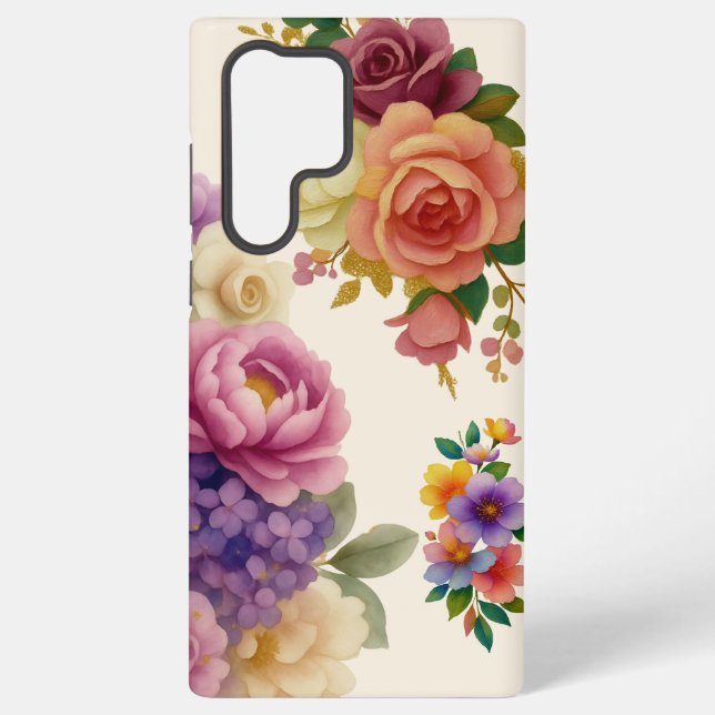 Aquarell-Blumen Samsung Galaxy Hülle (Rückseite)
