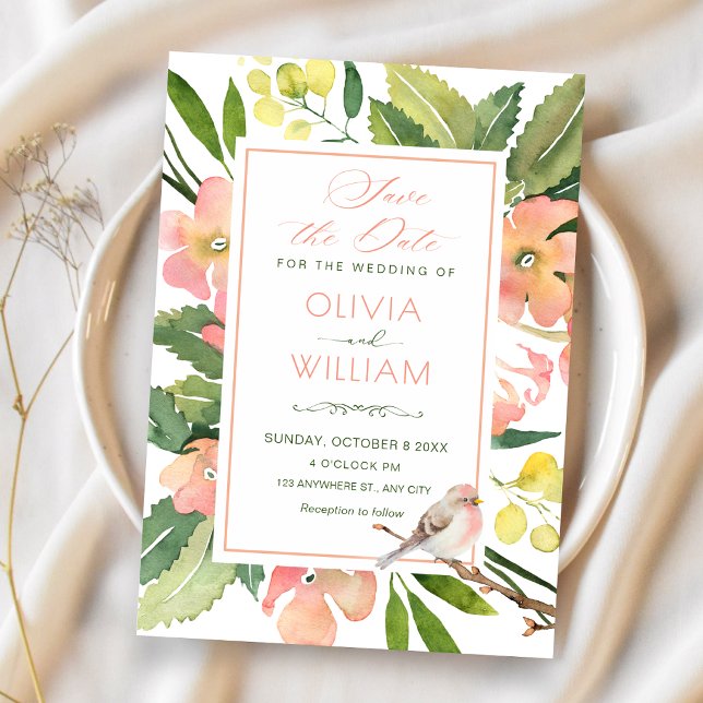 Aquarell-Blumen  Save The Date (Von Creator hochgeladen)