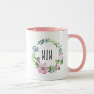 Aquarell-Blumen & Schmetterling   Muttertag Tasse