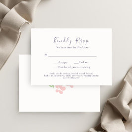 Aquarell-Blumen-Script-Hochzeit-Antwortkarte RSVP Karte
