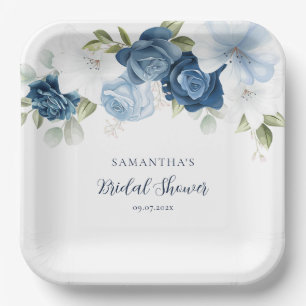 Aquarell-Blumen-Script-Moderne-Hochzeitsdusche Pappteller