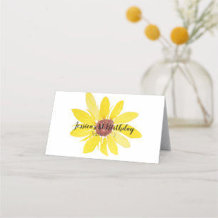 Aquarell-Blumen-Sonnenblume-Handbemalte-Tent Platzkarte