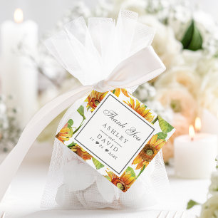 Aquarell Blumen Sonnenblumen Muster Hochzeit Geschenkanhänger