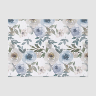 Aquarell Blumen Staubblauer Blumen Halstuch Wrap Seidenpapier