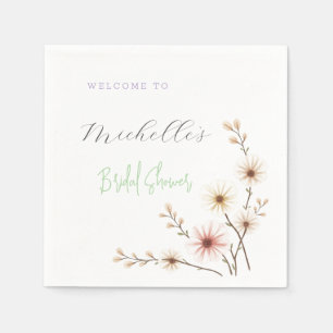 Aquarell Blumen Süße Bridal Shower  Serviette