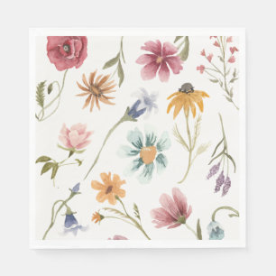 Aquarell-Blumen-Teetücher Serviette