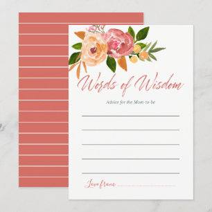 Aquarell-Blumen-Tipps für Mama Baby Shower Einladung