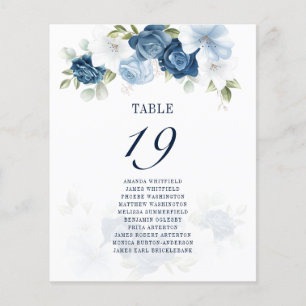 Aquarell-Blumen-Tischnummer 19 Sitzordnung