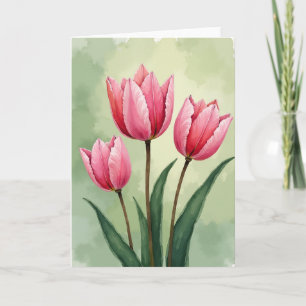 Aquarell-Blumen-Trio-Karte Karte