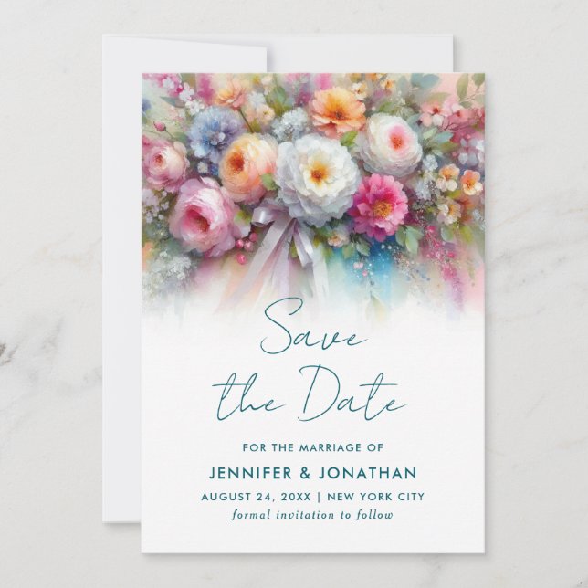 Aquarell-Blumen-Typografie-Script-Save-The-Date Save The Date (Vorderseite)