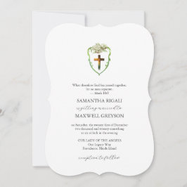 Aquarell-Blumen-Wappen-Hochzeitseinladungen Christ Einladung