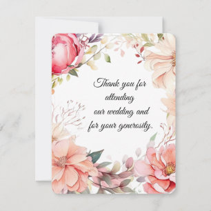 Aquarell-Blumen-Weiche-Hochzeit-Dankeskarten Dankeskarte
