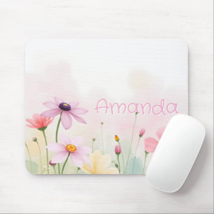 Aquarell-Blumen-Wiese Hübsch Floral Mousepad