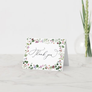 Aquarell-Blumen-Wildblumen-Dankeskarten Dankeskarte