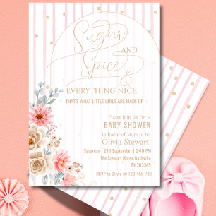 Aquarell-Blumen-Zucker und Gewürz  Babyparty Einladung