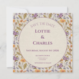 Aquarell-Blumen zur Speicherung des Datums Save The Date