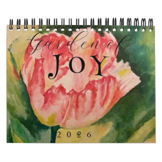 Aquarell-Blumen Zweiseiten-12-Monats-Kalender Kalender