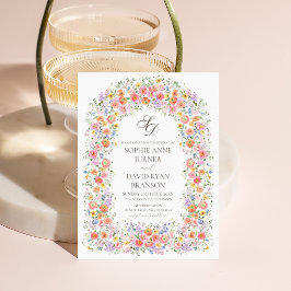 Aquarell-Blumenbogen-Garten-Whimsical-Hochzeit Einladung
