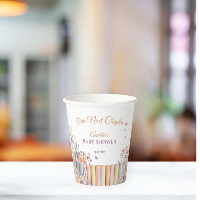 Aquarell Blumenbuch Thema Kinderdusche Pappbecher (Von Creator hochgeladen)