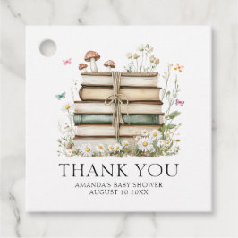 Aquarell Blumenbücher Kinderdusche Danke Geschenkanhänger