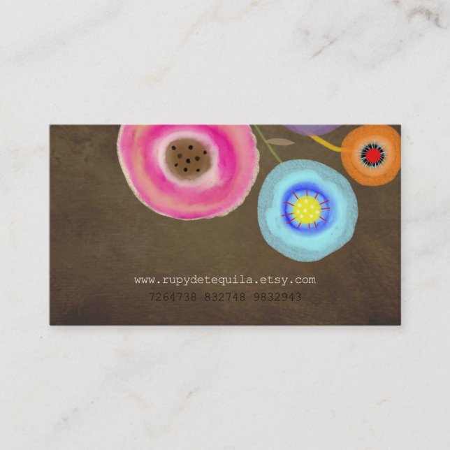 Aquarell-Blumendesigner Visitenkarte (Vorderseite)