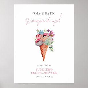 Aquarell Blumeneis Brautparty Willkommen Poster