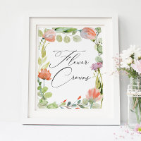 Aquarell-Blumengarten-Dusch-Blumenkränze
