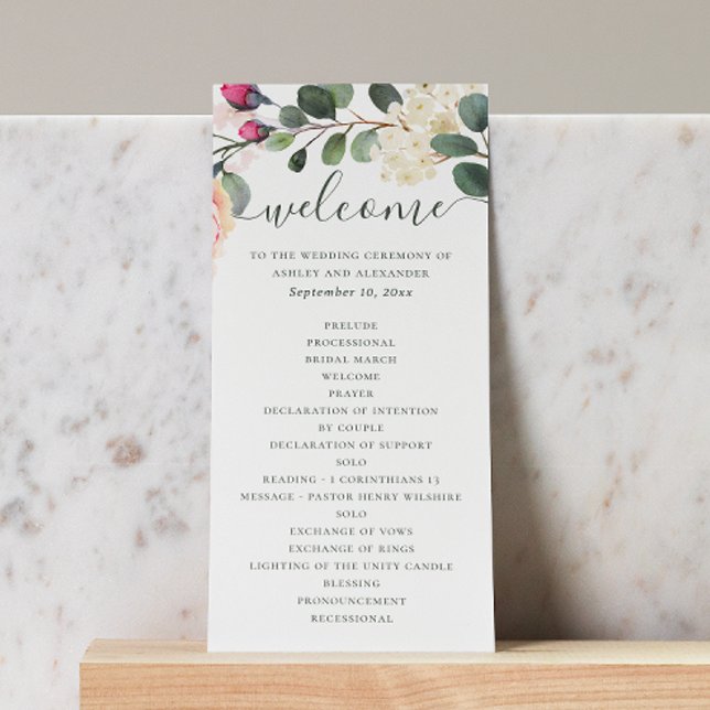 Aquarell-Blumengarten. Grünzeug-Hochzeit Programm (Von Creator hochgeladen)