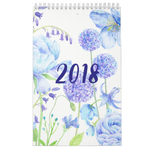 Aquarell-Blumengarten-Kalender Kalender