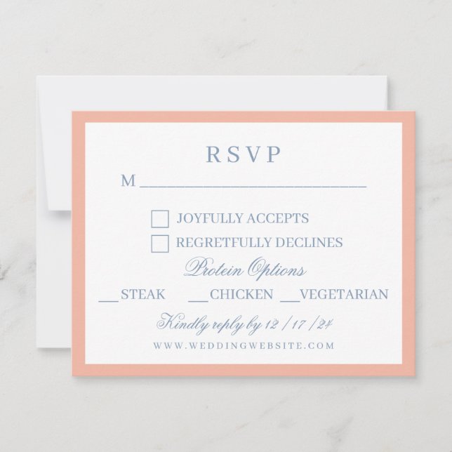 Aquarell Blumengarten Party Wappen Hochzeit RSVP Karte (Vorderseite)