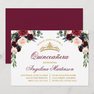 Aquarell Blumengrün Quinceanera Party Einladung