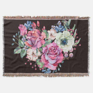 Aquarell-Blumenherz: Vintage-Rosen. Decke
