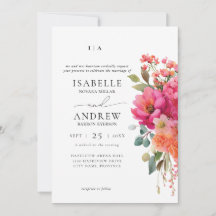 Aquarell-Blumenhochzeit
