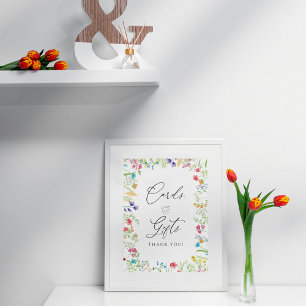 Aquarell-Blumenkarten und Geschenke Poster