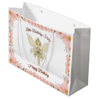 Aquarell-Blumenkleine-Feier-Geburtstag Große Geschenktüte