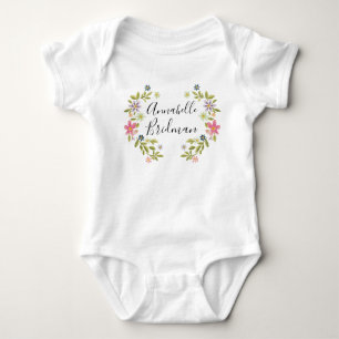 Aquarell-Blumenkranz Baby Strampler