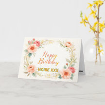Aquarell-Blumenkranz – Eleganter Geburtstag