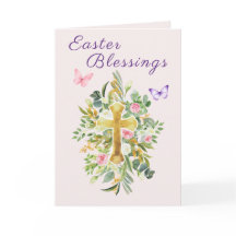 Aquarell Blumenkreuz Oster-Segen Schriftstelle