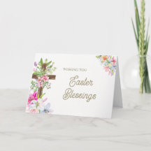Aquarell Blumenkreuz Religiöse Oster-Segnungen