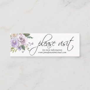 Aquarell-Blumenlavendel-Hochzeit WEBSITE Info Mini Visitenkarte