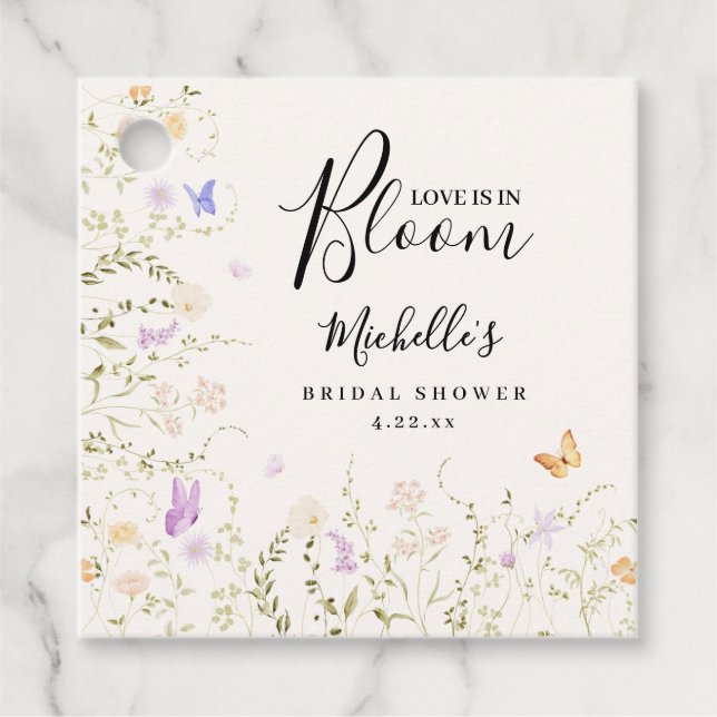 Aquarell-Blumenliebe In voller Blüte Brautparty  Geschenkanhänger (Vorderseite)