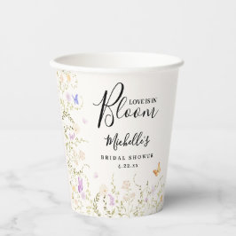 Aquarell-Blumenliebe in voller Blüte Hochzeitspart Pappbecher