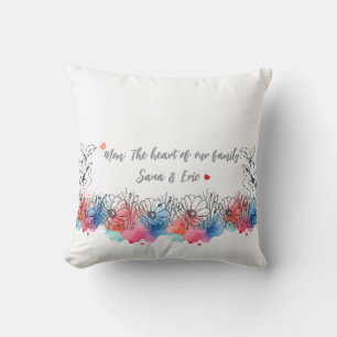Aquarell-Blumenmodernes Geschenk für Mama mit Zita Kissen