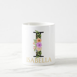 Aquarell-Blumenmonogramm-Kaffeetasse Kaffeetasse